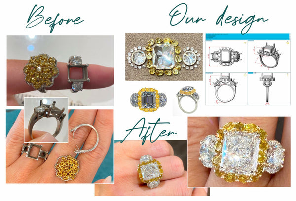 Cocktail ring ,diamond ring,sterling silver ring wedding band Statemen –  Nihira